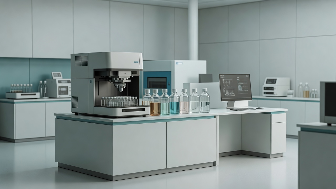 SHA HPLC purity testing bench
